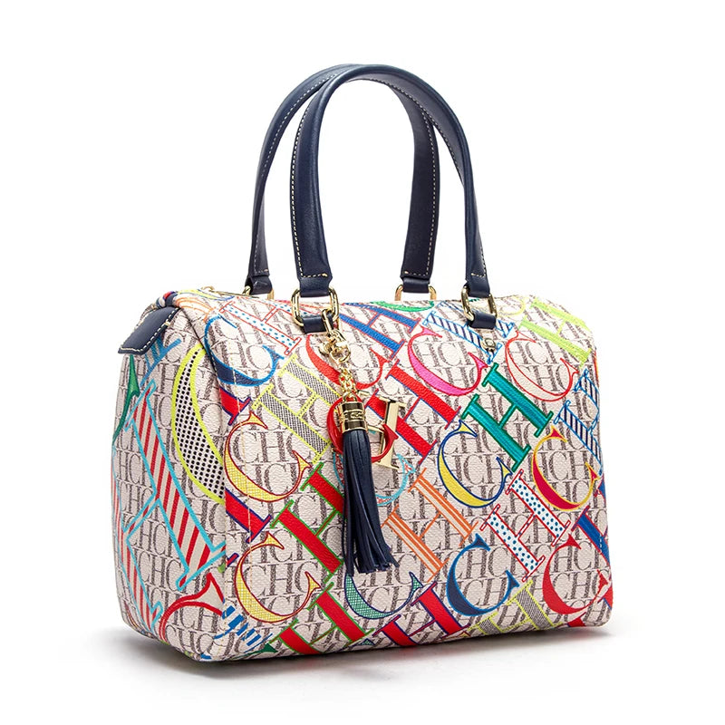 CH Fashionable and Luxury Design Spring 2024 New Women's Handbag Jacquard Colorful Women's Commuting Crossbody Bag