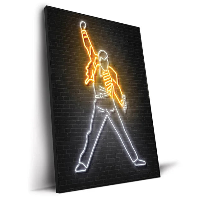 Abstract Neon Design Rapper Star Posters 2Pac Hip Hop Singers Wall Art Pictures Graffiti Art Canvas Painting Home Room Bar Decor