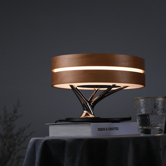 Smart Bluetooth Speaker Lamp – Round LED with Wireless Charging