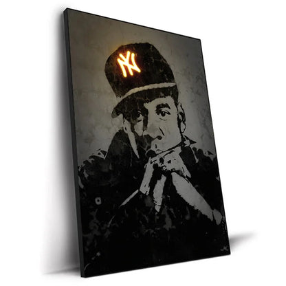 Abstract Neon Design Rapper Star Posters 2Pac Hip Hop Singers Wall Art Pictures Graffiti Art Canvas Painting Home Room Bar Decor