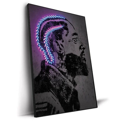 Abstract Neon Design Rapper Star Posters 2Pac Hip Hop Singers Wall Art Pictures Graffiti Art Canvas Painting Home Room Bar Decor