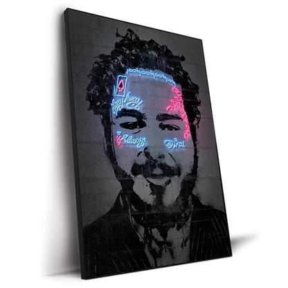 Abstract Neon Design Rapper Star Posters 2Pac Hip Hop Singers Wall Art Pictures Graffiti Art Canvas Painting Home Room Bar Decor