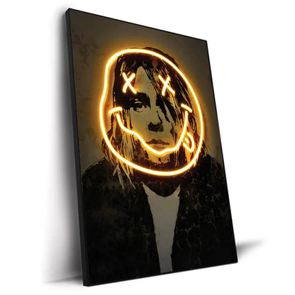Abstract Neon Design Rapper Star Posters 2Pac Hip Hop Singers Wall Art Pictures Graffiti Art Canvas Painting Home Room Bar Decor