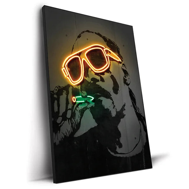 Abstract Neon Design Rapper Star Posters 2Pac Hip Hop Singers Wall Art Pictures Graffiti Art Canvas Painting Home Room Bar Decor