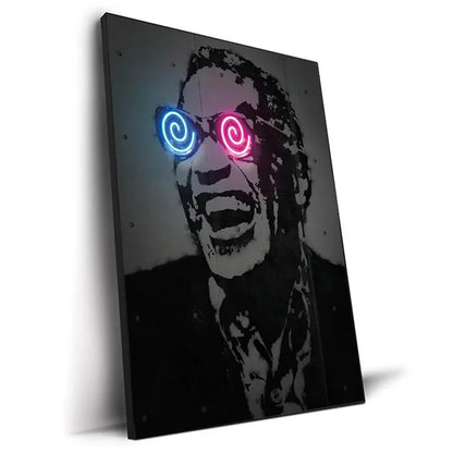 Abstract Neon Design Rapper Star Posters 2Pac Hip Hop Singers Wall Art Pictures Graffiti Art Canvas Painting Home Room Bar Decor