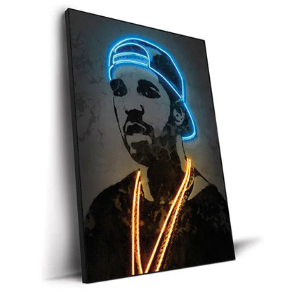 Abstract Neon Design Rapper Star Posters 2Pac Hip Hop Singers Wall Art Pictures Graffiti Art Canvas Painting Home Room Bar Decor