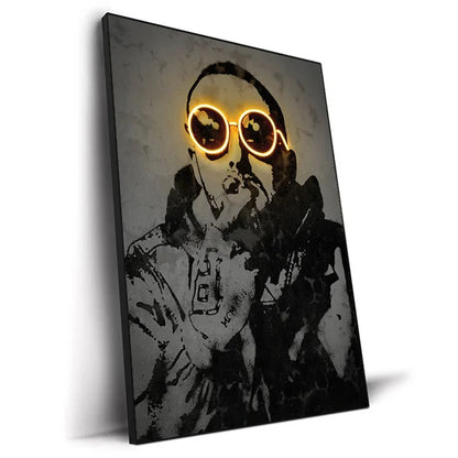 Abstract Neon Design Rapper Star Posters 2Pac Hip Hop Singers Wall Art Pictures Graffiti Art Canvas Painting Home Room Bar Decor