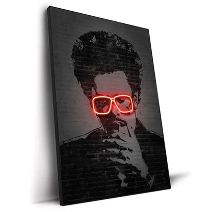 Abstract Neon Design Rapper Star Posters 2Pac Hip Hop Singers Wall Art Pictures Graffiti Art Canvas Painting Home Room Bar Decor
