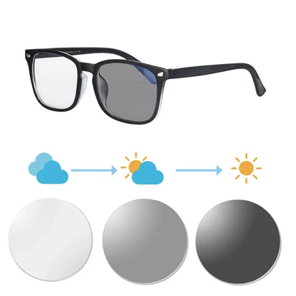 SHINU Photochromatic Multifocal Progressive Glasses Men Progressive Photochromic Gray Glasses Adapt To Any Light Condition