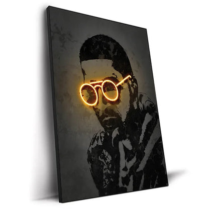 Abstract Neon Design Rapper Star Posters 2Pac Hip Hop Singers Wall Art Pictures Graffiti Art Canvas Painting Home Room Bar Decor